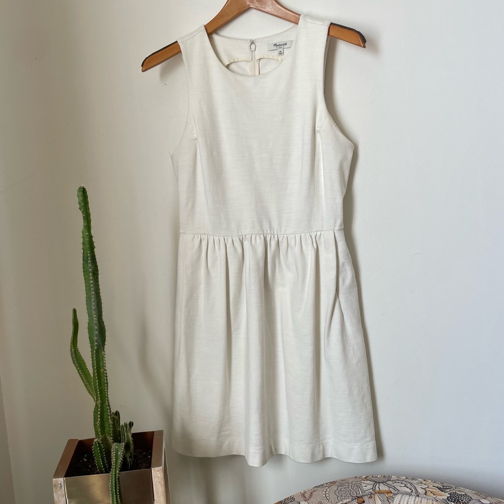 Madewell White Dress with pockets, size medium